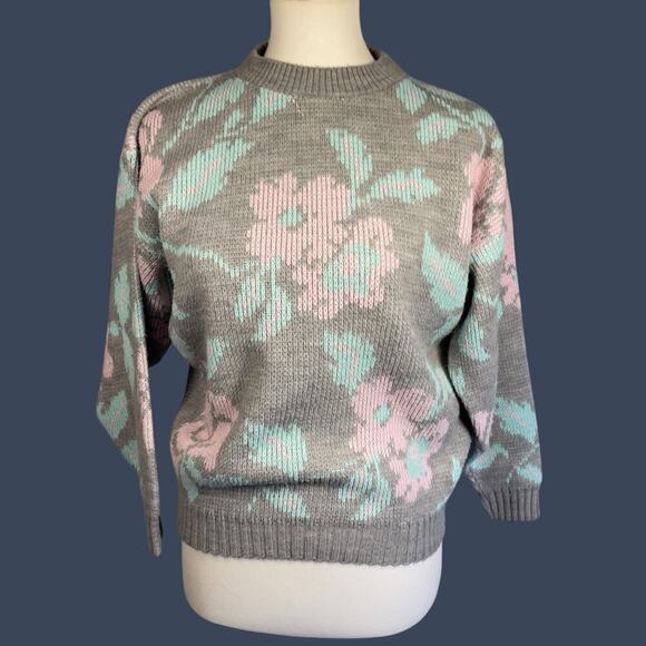 Cabin Creek 80s / 90s Vintage Floral Sweater small - Picture 4 of 10